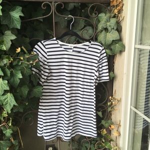 Navy blue and white shirt